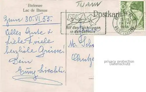 AK / Ansichtskarte Twann_Nidau_BE Ansicht vom Bielersee aus 