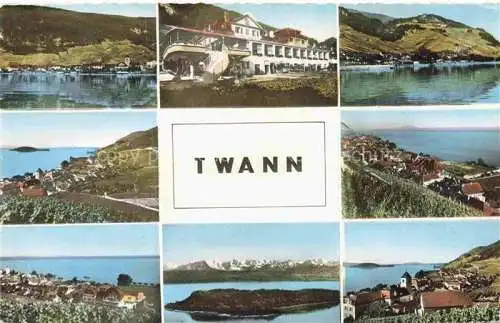 AK / Ansichtskarte Twann_Nidau_BE Teilansichten Panorama Bielersee St. Petersinsel 