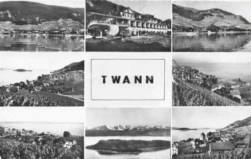 AK / Ansichtskarte Twann_Nidau_BE Teilansichten Panorama Bielersee St. Petersinsel 