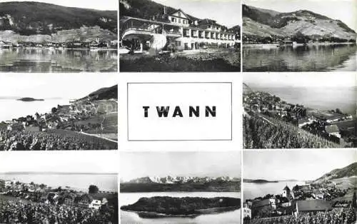 AK / Ansichtskarte Twann_Nidau_BE Teilansichten Panorama Bielersee St. Petersinsel 