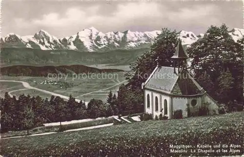 AK / Ansichtskarte Magglingen Kapelle Alpenpanorama La Chapelle et les Alpes Magglingen