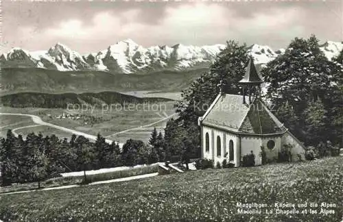 AK / Ansichtskarte Magglingen Kapelle Alpenpanorama La Chapelle et les Alpes Magglingen