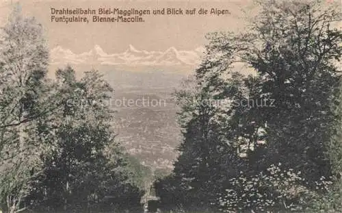 AK / Ansichtskarte Magglingen Drahtseilbahn Biel Magglingen Blick auf die Alpen Funiculaire Alpes Magglingen