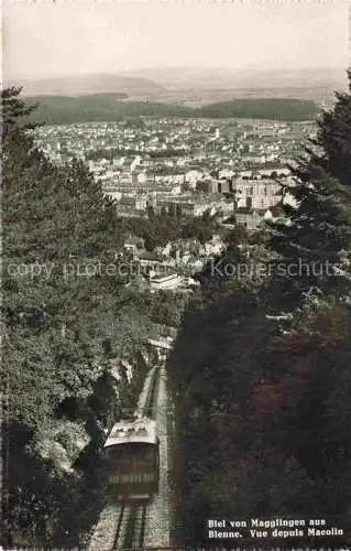 AK / Ansichtskarte Biel_Bienne_BE Blick von Magglingen aus Drahtseilbahn 