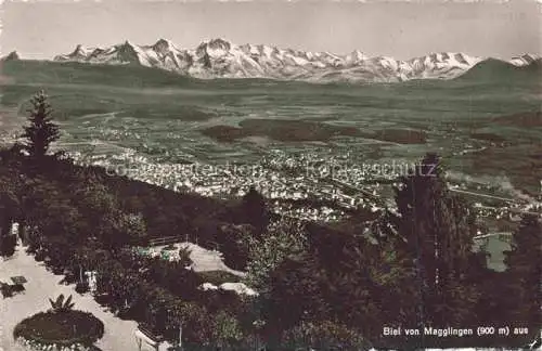 AK / Ansichtskarte Biel_Bienne_BE Panorama Blick von Magglingen aus Berner Alpen 