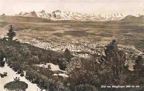 AK / Ansichtskarte Biel_Bienne_BE Panorama Blick von Magglingen aus Berner Alpen 