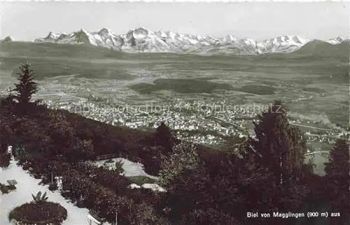 AK / Ansichtskarte Biel_Bienne_BE Panorama Blick von Magglingen aus Berner Alpen 