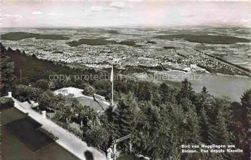 AK / Ansichtskarte Biel_Bienne_BE Panorama Blick von Magglingen aus Berner Alpen 