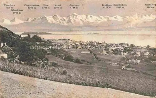 AK / Ansichtskarte Neuveville_La_Neuenstadt_Bielersee_Preles_BE Panorama Bielersee Alpenkette 