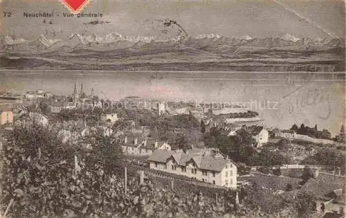 AK / Ansichtskarte Neuchatel_NE Vue generale Lac et les Alpes Neuchatel NE