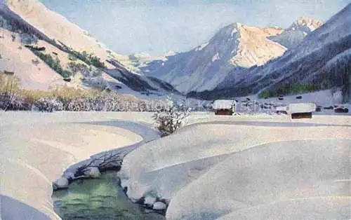 AK / Ansichtskarte Klosters Serneus_GR Landschaftspanorama Blick gegen Canardhorn und Silvrettagruppe im Winter 