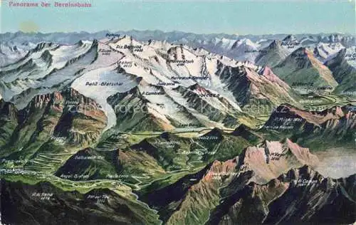 AK / Ansichtskarte Paluegletscher_GR Panorama der Berninabahn aus der Vogelperspektive 