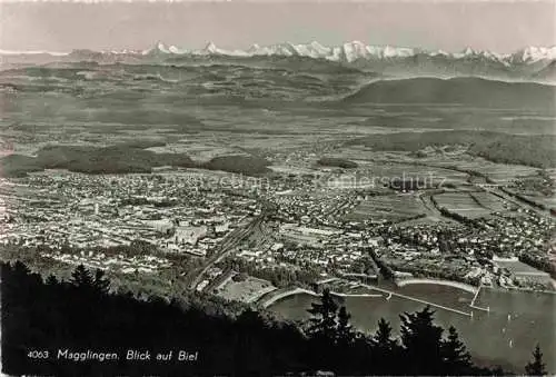 AK / Ansichtskarte Magglingen Panorama Blick auf Biel Alpenkette Magglingen