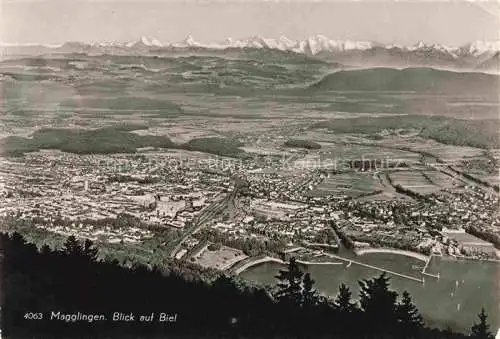 AK / Ansichtskarte Magglingen Panorama Blick auf Biel Alpenkette Magglingen