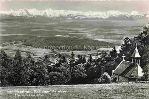 AK / Ansichtskarte Magglingen Kapelle Panorama Blick gegen die Alpen Magglingen