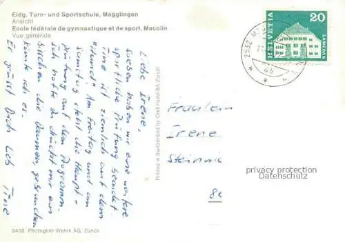 AK / Ansichtskarte Magglingen Turn  und Sportschule Magglingen