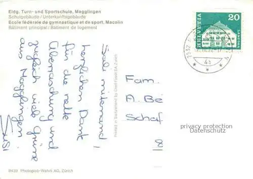 AK / Ansichtskarte Magglingen Turn  und Sportschule Magglingen