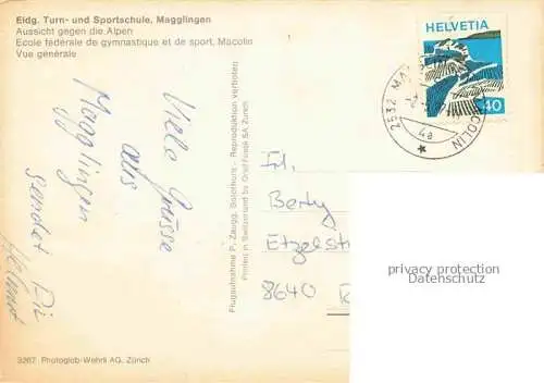 AK / Ansichtskarte Magglingen Panorama Turn  und Sportschule Biel und Berner Alpen Magglingen