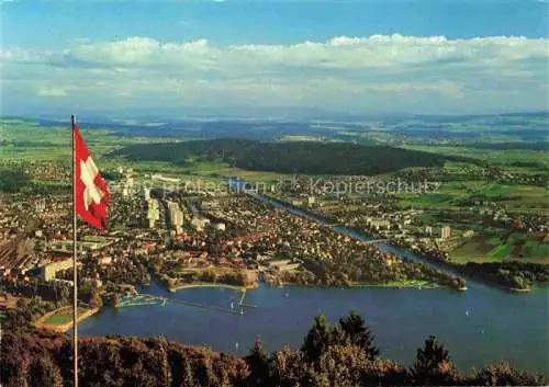 AK / Ansichtskarte Magglingen Turn  und Sportschule Panorama Blick auf Bielersee und Berner Alpen Magglingen
