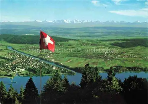 AK / Ansichtskarte Magglingen Turn  und Sportschule Panorama Blick auf Bielersee und Berner Alpen Magglingen