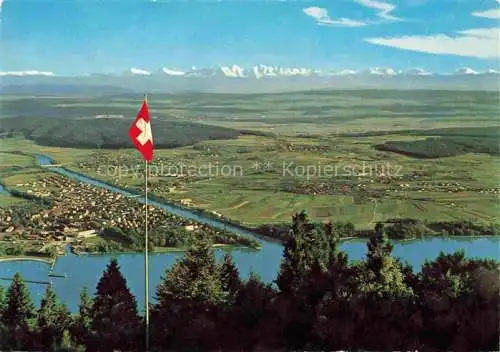 AK / Ansichtskarte Magglingen Turn  und Sportschule Panorama Blick auf Bielersee und Berner Alpen Magglingen