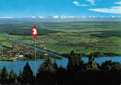 AK / Ansichtskarte Magglingen Turn  und Sportschule Panorama Blick auf Bielersee und Berner Alpen Magglingen