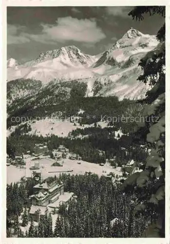 AK / Ansichtskarte AROSA_GR Panorama Blick ins Tal Waldhotel Alpen Winterlandschaft Arosa_GR