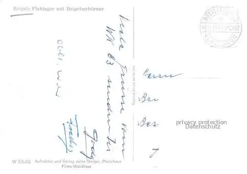 AK / Ansichtskarte Brigels_Breil_Surselva_GR Flablager mit Brigelserhoerner Winterpanorama 