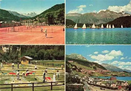 AK / Ansichtskarte St_Moritz__SANKT_MORITZ_GR Tennisplaetze Segelregatta auf St. Moritzersee Miniaturgolf Panorama 