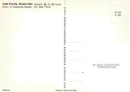 AK / Ansichtskarte Studen_Biel BIENNE_BE Cafe Florida Maroc 