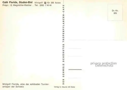 AK / Ansichtskarte Studen_Biel BIENNE_BE Cafe Florida Minigolfanlage Windmuehle 