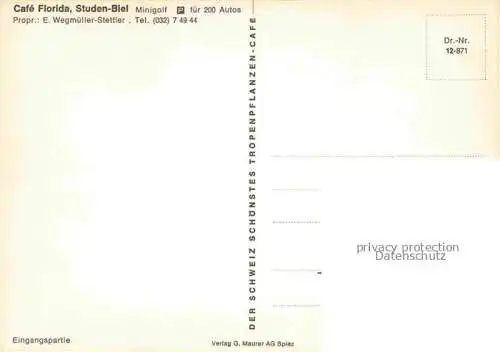 AK / Ansichtskarte Studen_Biel BIENNE_BE Cafe Florida Eingangspartie 