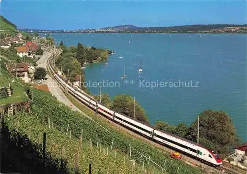 AK / Ansichtskarte Twann_Nidau_BE Intercity Neigezug der SBB 