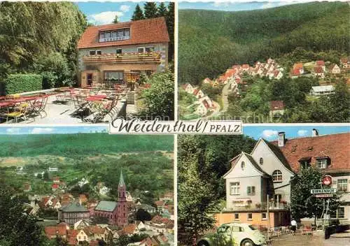 AK / Ansichtskarte Weidenthal Pfalz Hotel Pension Waldcafé Berghof Ortsansichten Kirche
