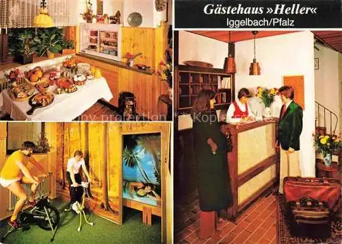 AK / Ansichtskarte Iggelbach Elmstein Bad Duerkheim Rheinland-Pfalz Gaestehaus Heller Rezeption Fitnessraum