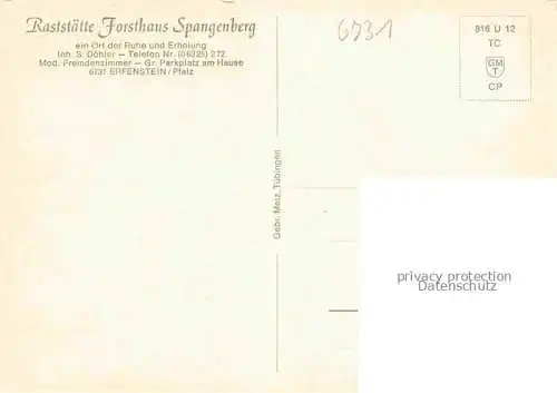 AK / Ansichtskarte Erfenstein Raststaette Forsthaus Spangenberg