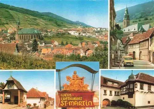 AK / Ansichtskarte St Martin Pfalz Ortsmotive Zentrum Kirche Ortsschild Teilansicht
