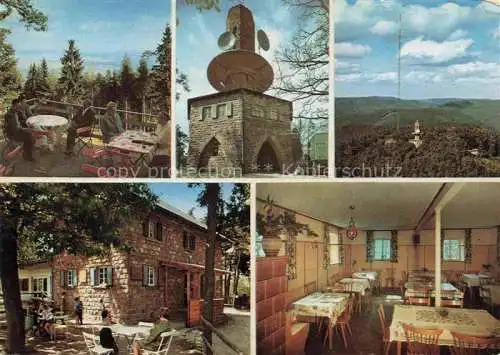 AK / Ansichtskarte Gimmeldingen Neustadt Weinstrasse Rheinland-Pfalz Weinbiethaus Gastraum Terrasse Panorama Sender
