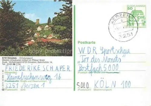 AK / Ansichtskarte Elmstein Rheinland-Pfalz Panorama Erholungsort im Pfaelzer Wald