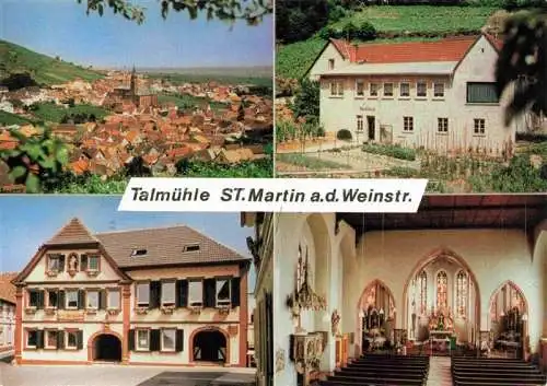 AK / Ansichtskarte St Martin Pfalz Gasthaus Talmuehle Innenansicht Kirche Ortspanorama