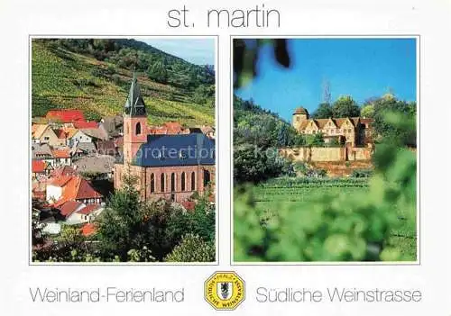 AK / Ansichtskarte St Martin Pfalz Ortsmotiv mit Kirche Krobsburg