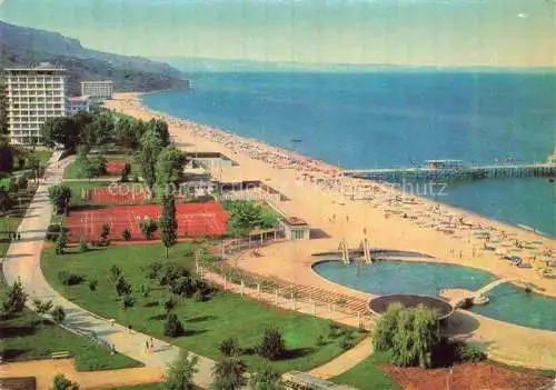 AK / Ansichtskarte Varna  WARNA Bulgaria Slatni Pjassazi Sonnenstrand am Schwarzen Meer Tennisplaetze Hotels
