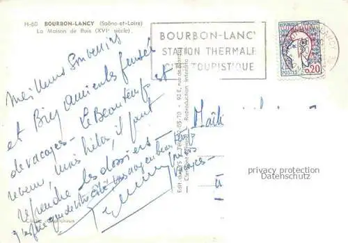 AK / Ansichtskarte Bourbon Lancy_71_Saone et Loire Maison de Bois XVIe siecle 