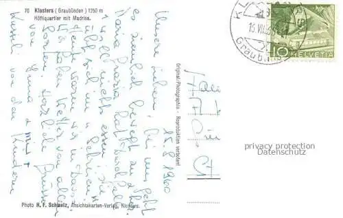 AK / Ansichtskarte Klosters Serneus_GR Hoefliquartier mit Madrisa 