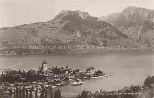 AK / Ansichtskarte SPIEZ_Thunersee_BE Fliegeraufnahme mit Beatenberg Spiez_Thunersee_BE