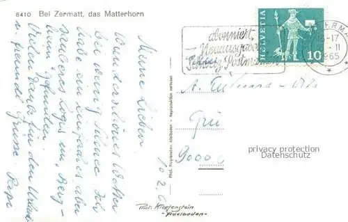 AK / Ansichtskarte ZERMATT_VS mit Matterhorn Zermatt_VS