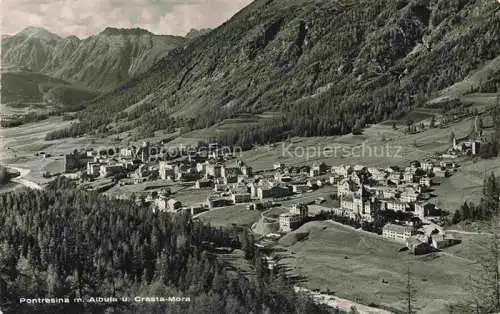 AK / Ansichtskarte Pontresina_GR mit Albula und Crasta Mora 