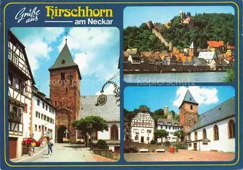 AK / Ansichtskarte Hirschhorn Neckar Hessen Kirche Panorama Schloss