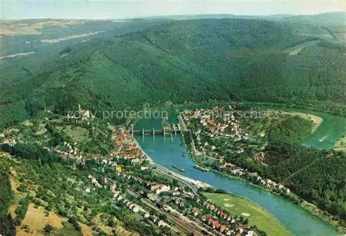 AK / Ansichtskarte Hirschhorn Neckar Hessen Fliegeraufnahme mit Neckarschleife