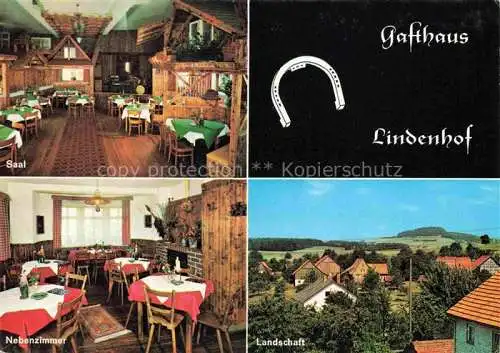 AK / Ansichtskarte Oberdielbach Waldbrunn Neckar-Odenwald-Kreis BW Gasthaus Lindenhof Saal Nebenzimmer Landschaft